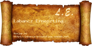 Labancz Ernesztina névjegykártya